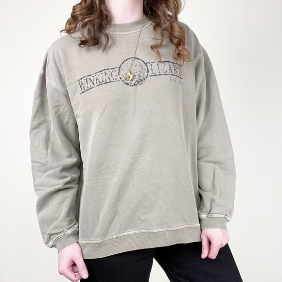Vintage Faded Logo Sweatshirt Oversized Slouchy Athletic Streetwear Athleisure - Picture 4 of 6